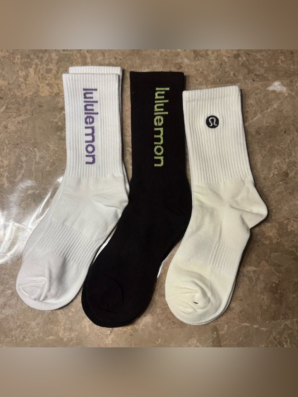 New Women’s Lululemon Athletica Socks 
3 pairs Size Medium 
Socks stretch